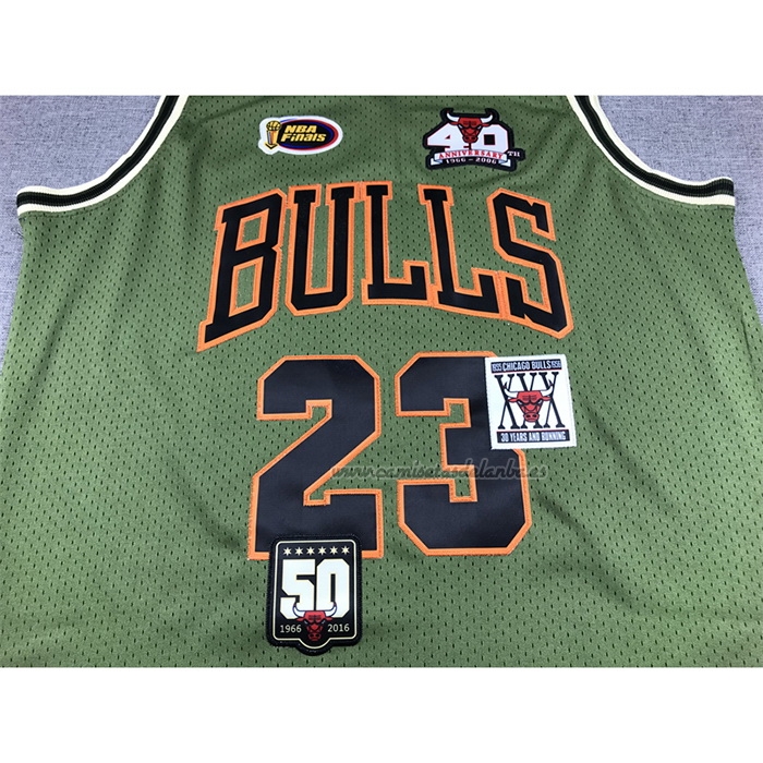 Camiseta Chicago Bulls Michael Jordan NO 23 Mitchell & Ness 1997-98 Verde2